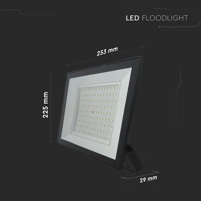 V-TAC FN-széria LED reflektor 100W természetes fehér, fekete házzal - SKU 23980