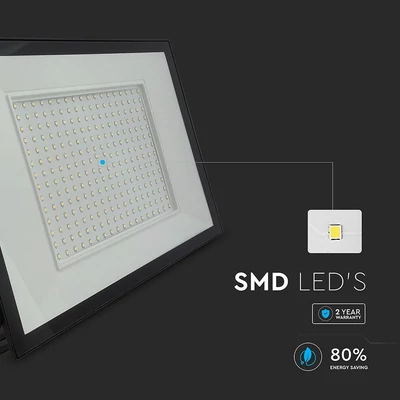 V-TAC FN-széria LED reflektor 200W hideg fehér, fekete házzal - SKU 23977