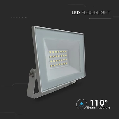 V-TAC FN-széria mini LED reflektor 20W hideg fehér, fehér házzal - SKU 23985