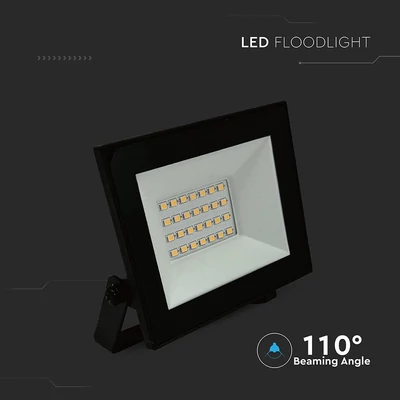 V-TAC FN-széria mini LED reflektor 20W természetes fehér, fekete házzal - SKU 23984