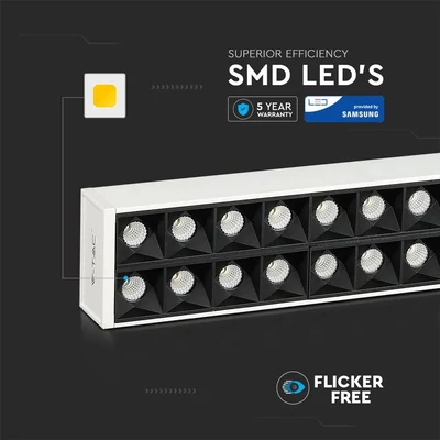 V-TAC függeszthető dimmelhető lineáris LED lámpa UGR<6 118cm 60W természetes fehér - SKU 606