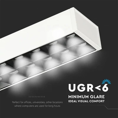 V-TAC függeszthető dimmelhető lineáris LED lámpa UGR<6 118cm 60W természetes fehér - SKU 606