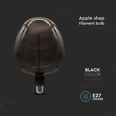 V-TAC füstözött 4W E27 dekor filament égő, alma alakú gömb - SKU 8064