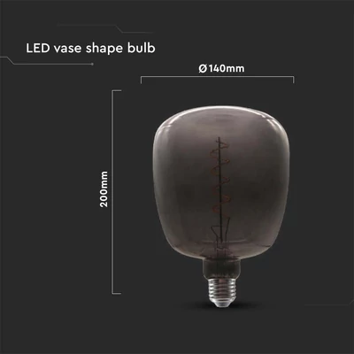 V-TAC füstözött 4W E27 dekor filament égő, váza alakú gömb - SKU 8056
