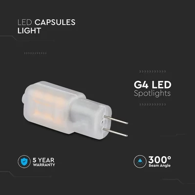V-TAC G4 LED égő 12V 1,1W hideg fehér - SKU 21242