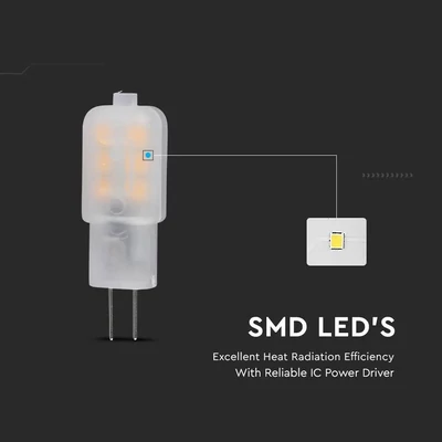 V-TAC G4 LED égő 12V 1,1W hideg fehér - SKU 21242