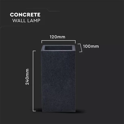 V-TAC G9 LED falon kívüli kétirányú lámpatest, sötétszürke beton - SKU 8694