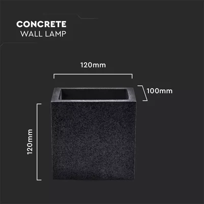 V-TAC G9 LED falon kívüli lámpatest, sötétszürke beton - SKU 8692