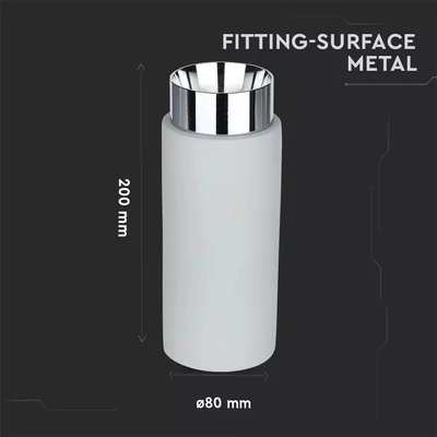 V-TAC GU10 LED falon kívüli lámpatest, szürke+króm - SKU 3138