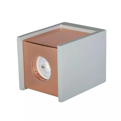 V-TAC GU10 LED falon kívüli lámpatest, szürke+rózsaarany - SKU 3141