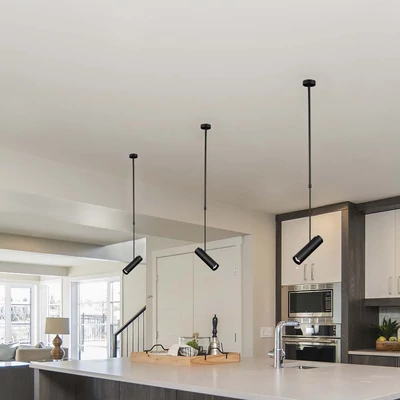 V-TAC GU10 LED mennyezetre függeszthető lámpatest, fekete, 22 cm - SKU 7573