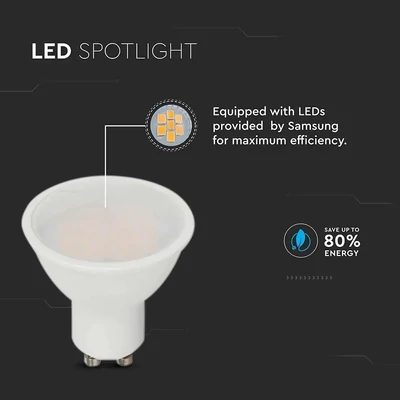 V-TAC GU10 LED spot égő 4.5W hideg fehér 110° - SKU 21203
