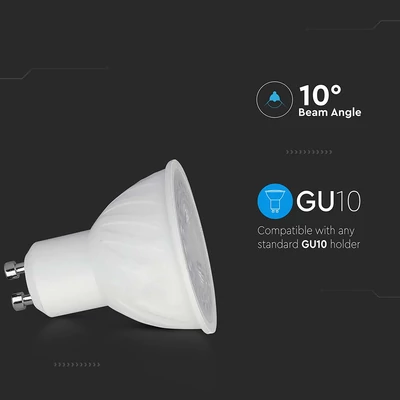 V-TAC GU10 LED spot égő 6W meleg fehér 10° - SKU 21200261