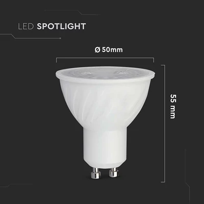 V-TAC GU10 LED spot égő 6W temészetes fehér 38° - SKU 211901