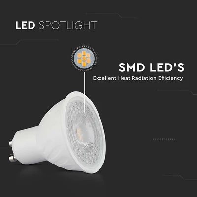 V-TAC GU10 LED spot égő 6W temészetes fehér 38° - SKU 211901