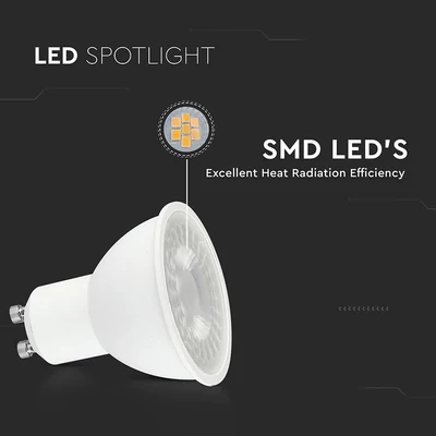 V-TAC GU10 LED spot égő 7.5W hideg fehér 38° - SKU 218771