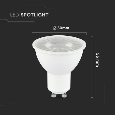 V-TAC GU10 LED spot égő 7.5W meleg fehér 110° - SKU 218721