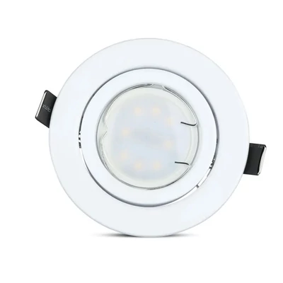 V-TAC GU10 LED spot égő fehér kerettel 3 db/csomag 5W hideg fehér 110° - SKU 8883