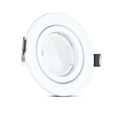 V-TAC GU10 LED spot égő fehér kerettel 3 db/csomag 5W hideg fehér 110° - SKU 8883