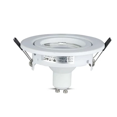 V-TAC GU10 LED spot égő fehér kerettel 3 db/csomag 5W hideg fehér 110° - SKU 8883