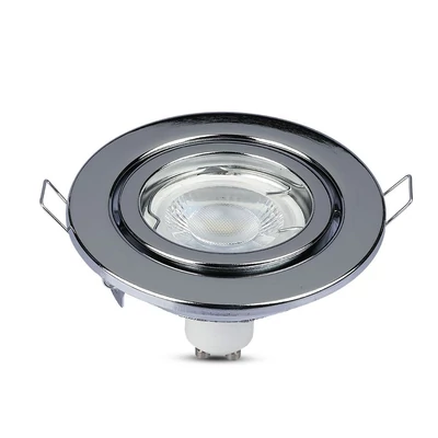 V-TAC GU10 LED spot lámpa keret, króm billenthető lámpatest - SKU 3471