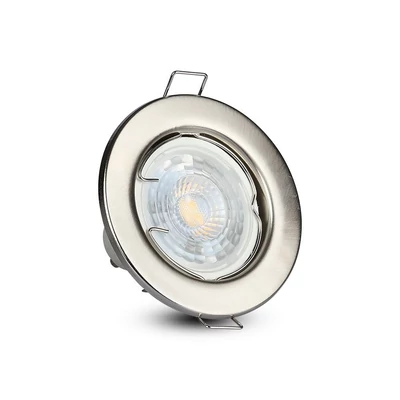 V-TAC GU10 LED spot lámpa keret, matt króm fix lámpatest - SKU 3585