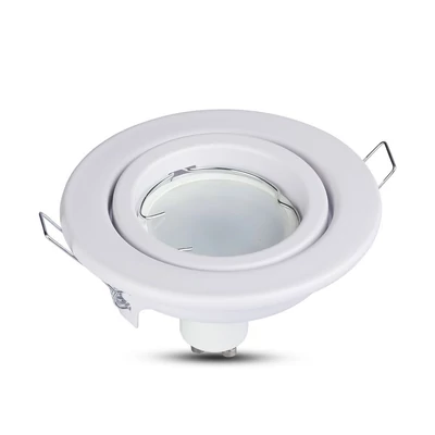 V-TAC GU10 LED spotlámpa keret, fehér billenthető lámpatest - SKU 3469
