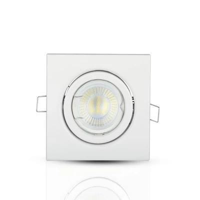V-TAC GU10 LED spotlámpa keret, fehér billenthető lámpatest - SKU 3472