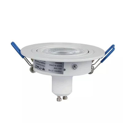 V-TAC GU10 LED spotlámpa keret, fehér billenthető lámpatest - SKU 3599