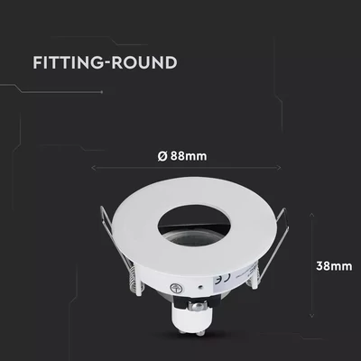 V-TAC GU10 LED spotlámpa keret, fehér billenthető lámpatest - SKU 3611
