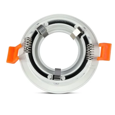 V-TAC GU10 LED spotlámpa keret, fehér fix lámpatest - SKU 3169