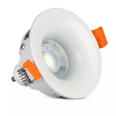 V-TAC GU10 LED spotlámpa keret, fehér fix lámpatest - SKU 3169