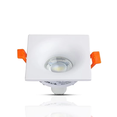 V-TAC GU10 LED spotlámpa keret, fehér fix lámpatest - SKU 3170