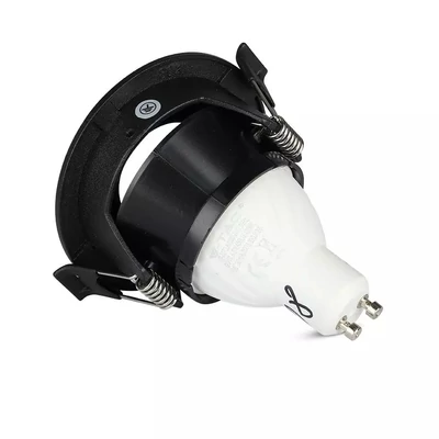 V-TAC GU10 LED spotlámpa keret, fekete billenthető lámpatest - SKU 8595