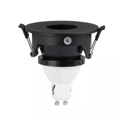 V-TAC GU10 LED spotlámpa keret, fekete billenthető lámpatest - SKU 8595