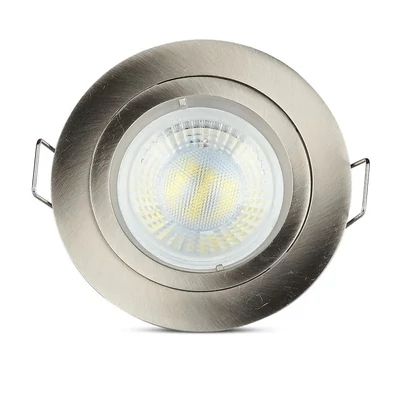 V-TAC GU10 LED spotlámpa keret, matt króm fix lámpatest - SKU 3643
