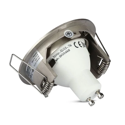V-TAC GU10 LED spotlámpa keret, matt króm fix lámpatest - SKU 3643