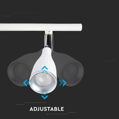 V-TAC háromfejű 13.5W beltéri fehér fali LED lámpa, meleg fehér, 90 Lm/W - SKU 218270