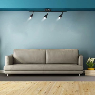 V-TAC háromfejű 13.5W beltéri fekete fali LED lámpa, természetes fehér, 90 Lm/W - SKU 218273