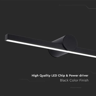V-TAC IP65 fali 10W tükör- és képvilágítás, fekete házzal, meleg fehér, 150 Lm/W - SKU 405831