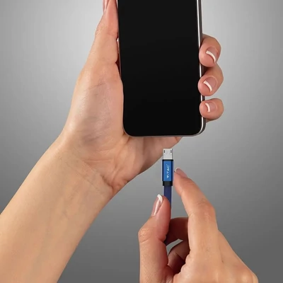 V-TAC kék, USB - Micro USB 1m hálózati kábel - SKU 8496