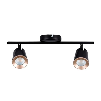 V-TAC kétfejű 10W beltéri fekete fali LED lámpa, meleg fehér, 100 Lm/W - SKU 218255