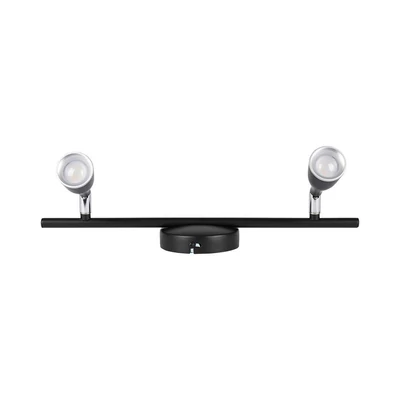 V-TAC kétfejű 9W beltéri fekete fali LED lámpa, természetes fehér, 90 Lm/W - SKU 218269