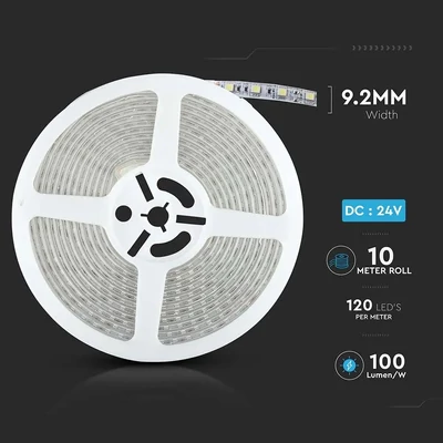 V-TAC LED szalag IP65 SMD 2835 chip 120 db/m hideg fehér - SKU 212627