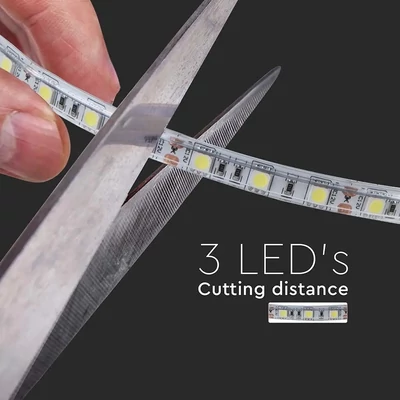 V-TAC kettős PCB LED szalag IP65 SMD 2835 chip 120 db/m meleg fehér, 100LM/W - SKU 212625