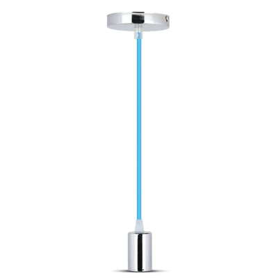 V-TAC króm függeszték, kék vezetékkel, E27 foglalattal - SKU 3783