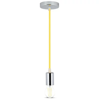 V-TAC króm függeszték, sárga vezetékkel, E27 foglalattal - SKU 3793
