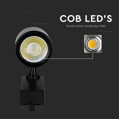 V-TAC LED 10°-os sínes spotlámpa állítható szöggel, 35W természetes fehér, 90 Lm/W - SKU 211286