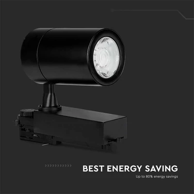 V-TAC LED 10°-os sínes spotlámpa állítható szöggel, 35W természetes fehér, 90 Lm/W - SKU 211286
