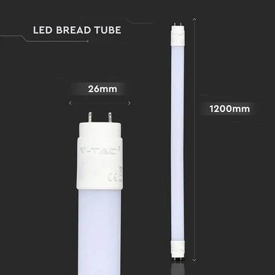 V-TAC LED fénycső 120cm T8 36W pékáruhoz CRI>95 - SKU 6322